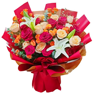 朝阳19朵玫瑰百合，爱情永不凋零
