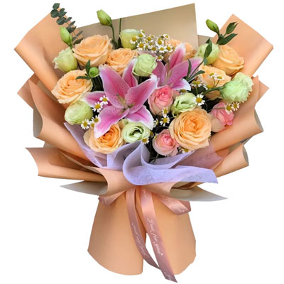 朝阳11朵玫瑰桔梗百合，陪你每个季节