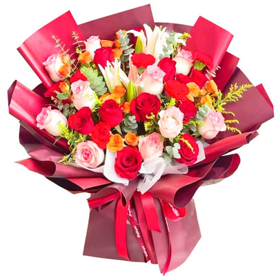 朝阳22朵玫瑰百合，追求真爱幸福
